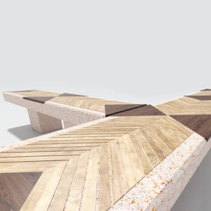 Panca in legno e cemento - Merletto