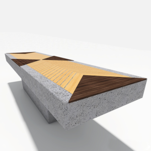 Panca in cemento e legno